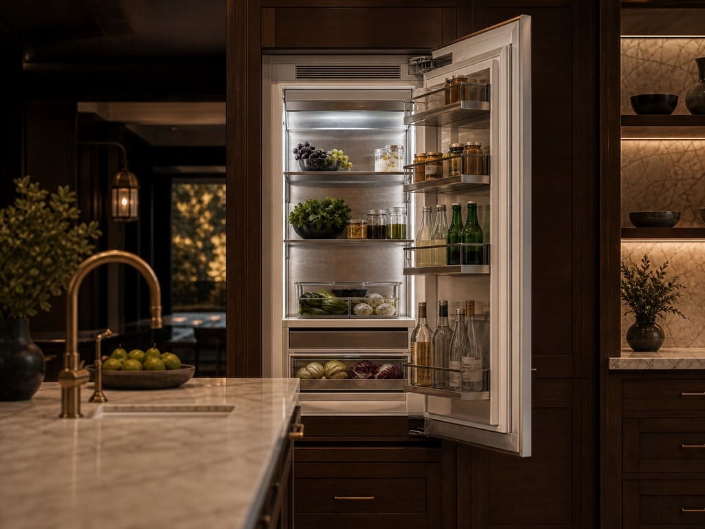 Viking built-in refrigerator serviced in a Petaluma kitchen