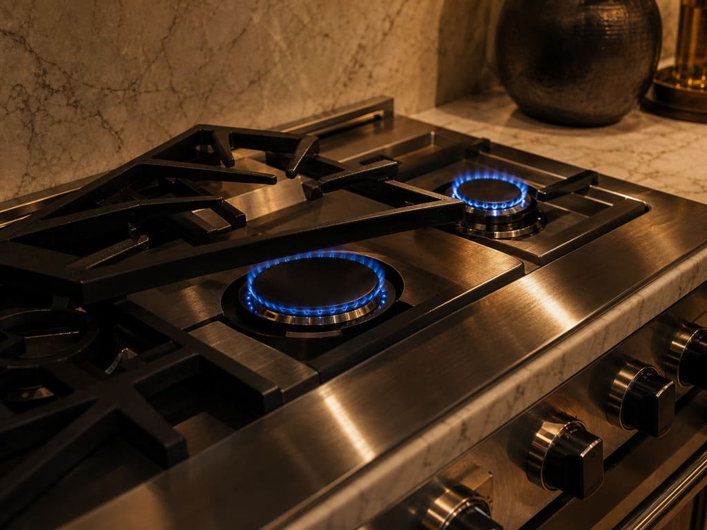 Viking gas cooktop and range serviced in a Petaluma kitchen